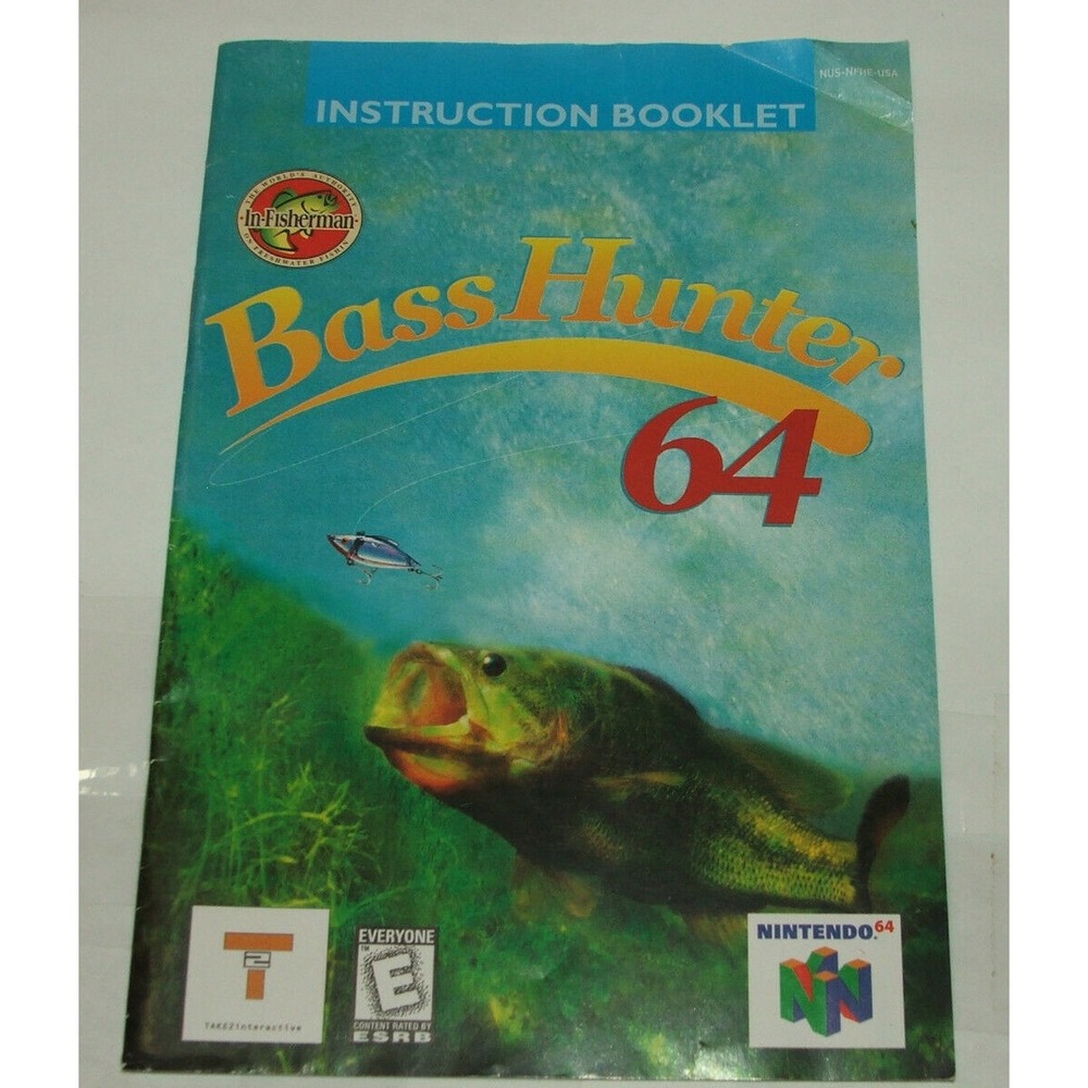 BASS HUNTER 64 NINTENDO 64 GAME MANUAL INSTRUCTION‎ BOOKLET ONLY
